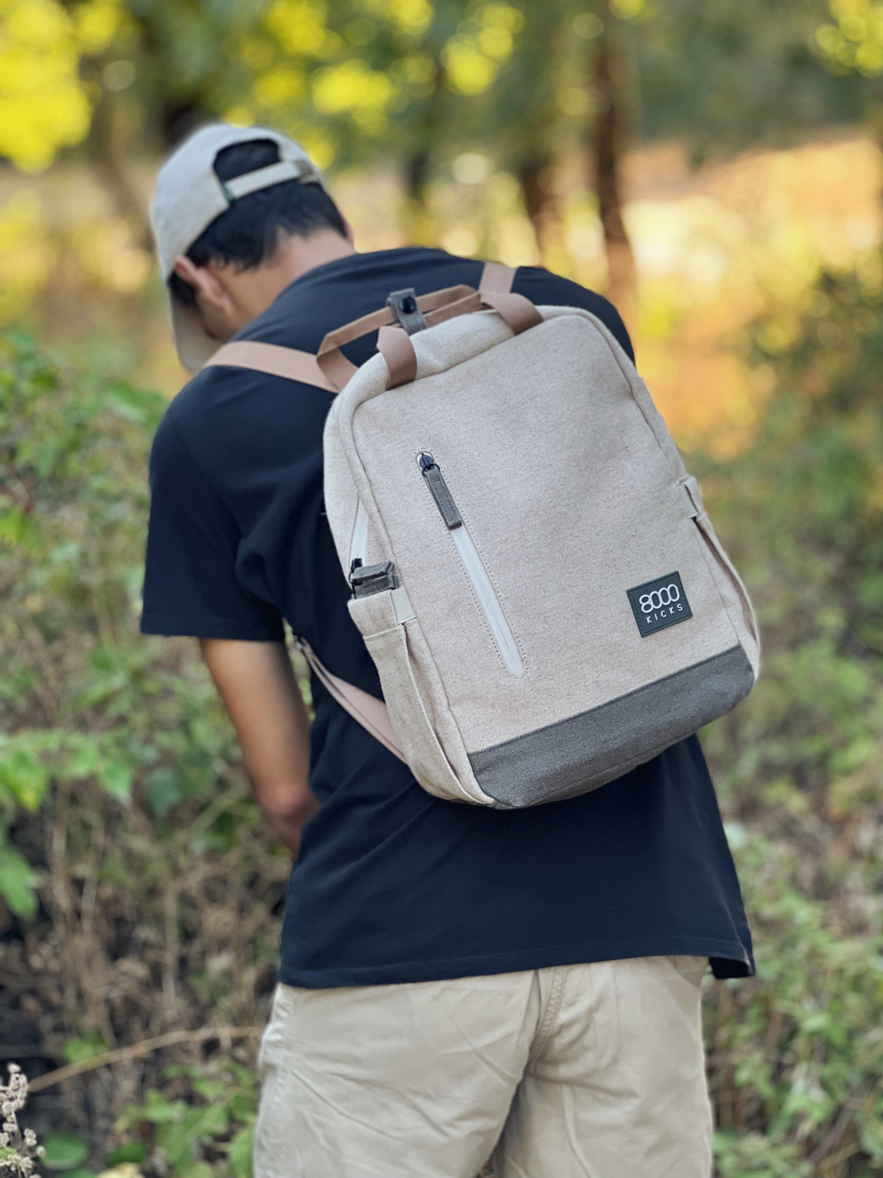8000kicks Backpack Small Beige And Green