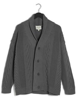 Will's Vegan Store Heren Vest Chunky Button Up Grijs