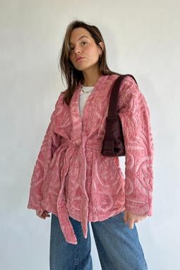 Vernon Velvet Blanket Jacket Dusty Pink