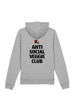 Hoodie Anti Social Veggie Club Grau