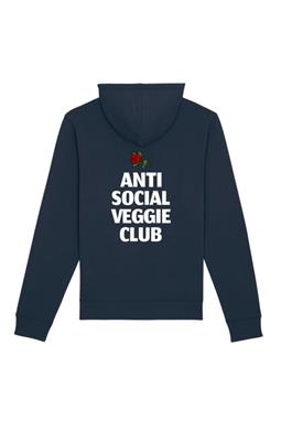 Hoodie Anti Social Veggie Club Donkerblauw
