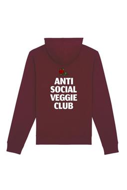 Hoodie Anti Social Veggie Club Bordeaux