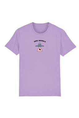T-Shirt Save Animals Lavendel