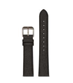 Watch Strap 18 Mm Piñatex - Black With Brushed Silver Buckle