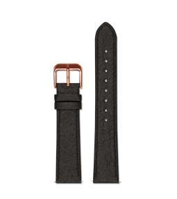 Watch Strap 18 Mm Piñatex - Black With Rose Gold