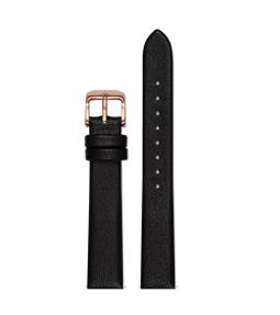 Watch strap 16 mm - Black with rose gold