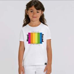 T-Shirt Plant Based Rainbow Weiß