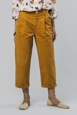 Pleated Pants Mosterd Yellow