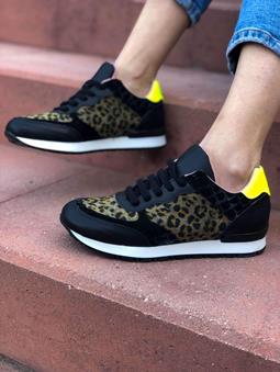Sneaker Urban Leopard Schwarz
