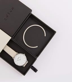Zilveren Armband Met Zilver & Lichtgrijs Petite Horloge