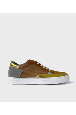 Sneakers Holz Braun Gold