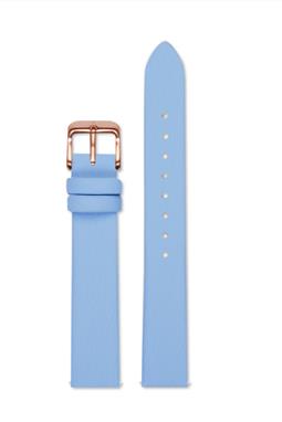 Horlogebandje Hemelsblauw Roségoud 16mm