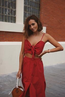 Top Lagos Bow Tie Berry Samba Red