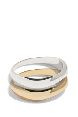 Ring Set Double Trouble Sterling Silver & 18k Gold Plated