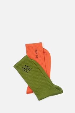 Socken Grün & Orange