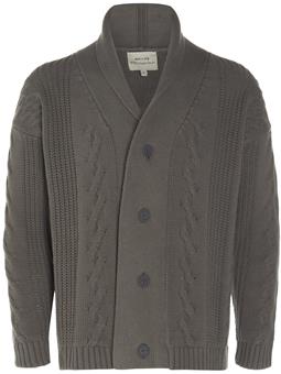 Will's Vegan Store Heren Vest Chunky Button Up Grijs