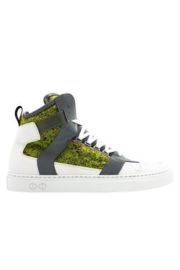 High Sneakers Moss Cube White Green Reflective