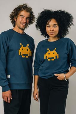 Sweatshirt Space Invaders Blue