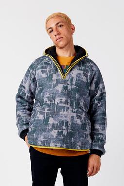 Jacket Rebersible Alley-Oop Fleece Men's Indigo Print
