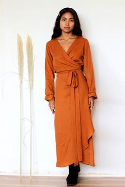 Wrap Dress Falta Cognac Orange/Brown