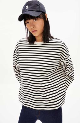 Frankaa T-Shirt Stripe Zwart Gebroken Wit
