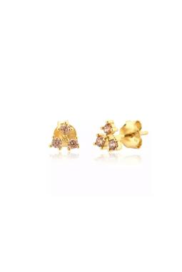 Vistosa Trio Gold Earrings Champagne