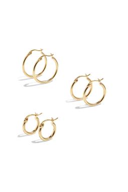 All Base Hoops Solid 14k Gold
