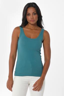 Top Geribbeld Blauw