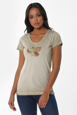 T-Shirt Fruit Print Olive