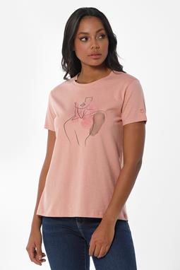 T-Shirt Silhouette Print Pink