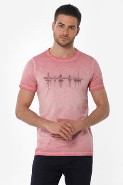 T-Shirt Boten Print Roze