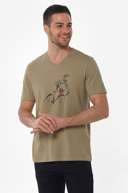 T-Shirt Bicycle Print Olive