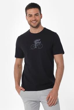 T-Shirt Fahrraddruck Schwarz