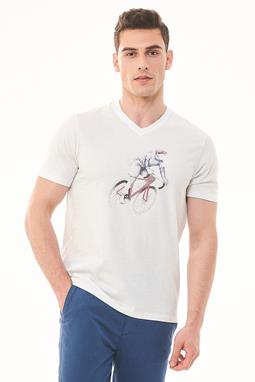T-Shirt Bicycle Print White