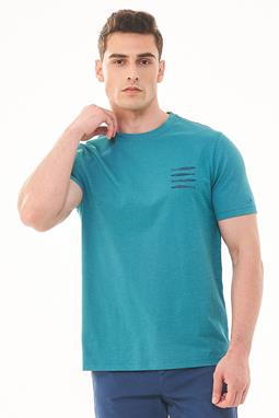 T-Shirt Vissen Print Blauw
