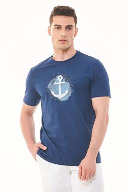 T-Shirt Anchor Print Blue