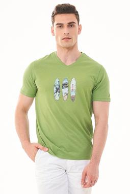 T-Shirt Surfing Print Green