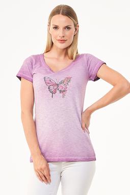 T-Shirt Butterfly Print Purple