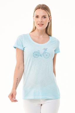 T-Shirt Bicycle Print Light Blue