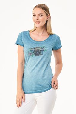 T-Shirt Kamera Blau