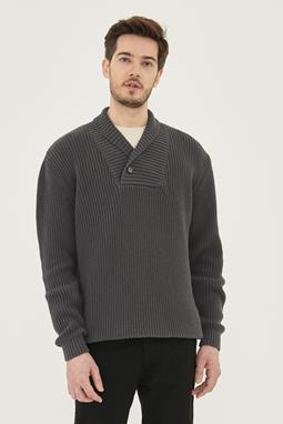 Shawl Collar Sweater Dark Grey
