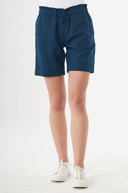 Paperbag Shorts Linen Blend Dark Blue