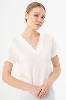 T-Shirt Bio-Baumwolle Leinen Weiß