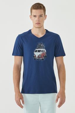 T-Shirt California Donkerblauw