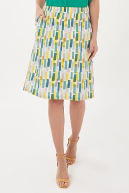 Skirt Print Yellow Blue