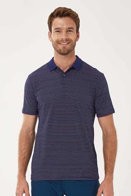 Striped Polo Shirt Navy