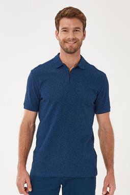 Polo Shirt Zipper Dark Blue