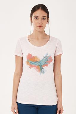 T-Shirt Vogel Hellrosa