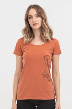 T-Shirt Aus Bio-Baumwolle Mit Aufdruck Orange