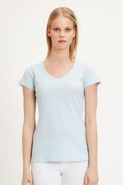 T-Shirt V-Hals Ijsblauw